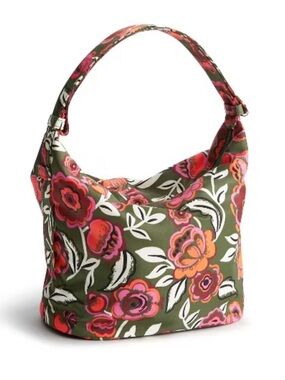 NWT Vera Bradley Marcelle Shoulder Bag Bubbly Flowers Green